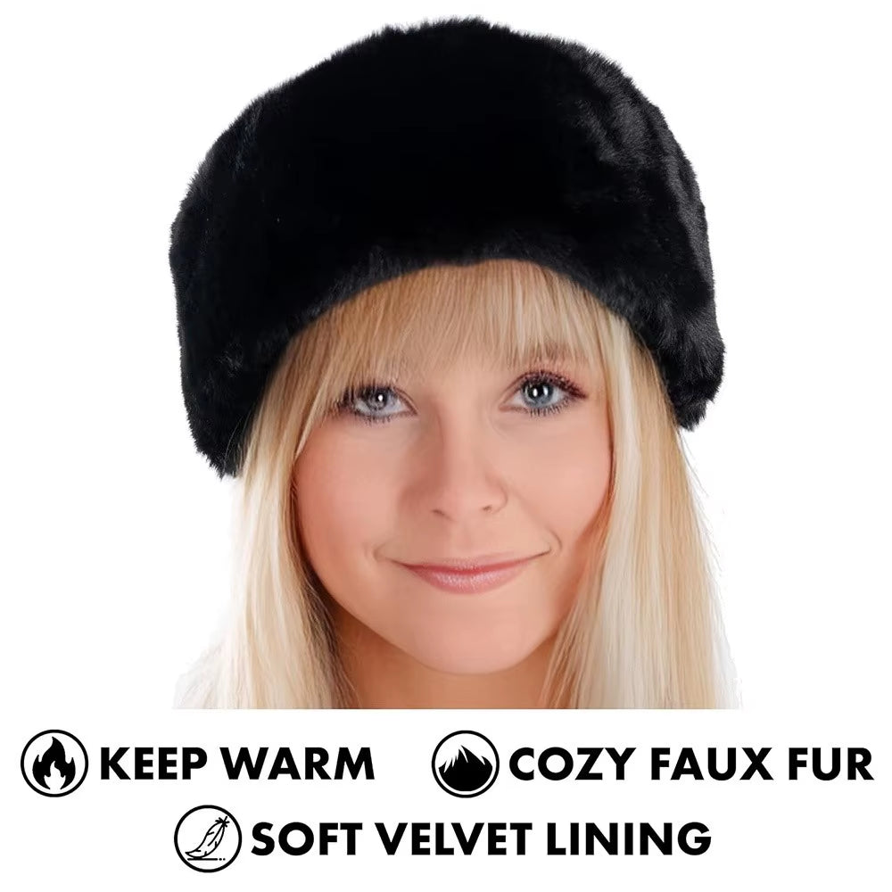New Wide Design Fluffy Headband Solid Color Elastic Hair Band Soft Imitation Fur Hairbands Daily Wear